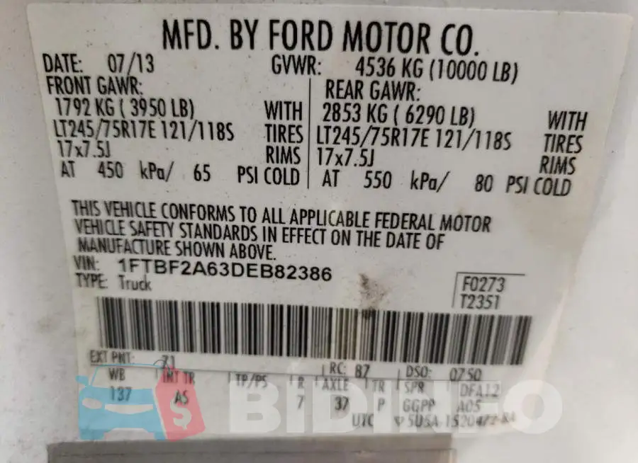 1FTBF2A63DEB82386 Photo# 10