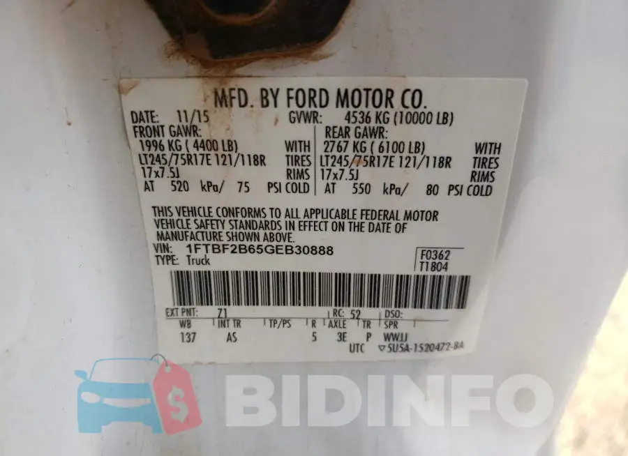 1FTBF2B65GEB30888 Photo# 12