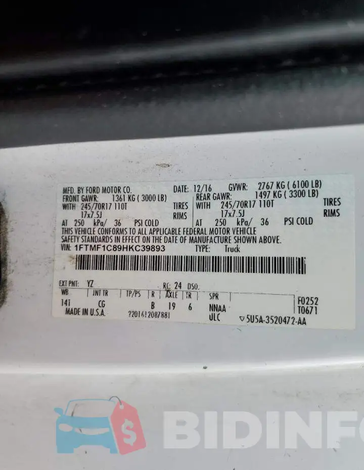 1FTMF1C89HKC39893 Photo# 10
