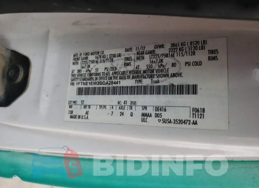 1FTNE1EW2DDA28441 Photo# 10