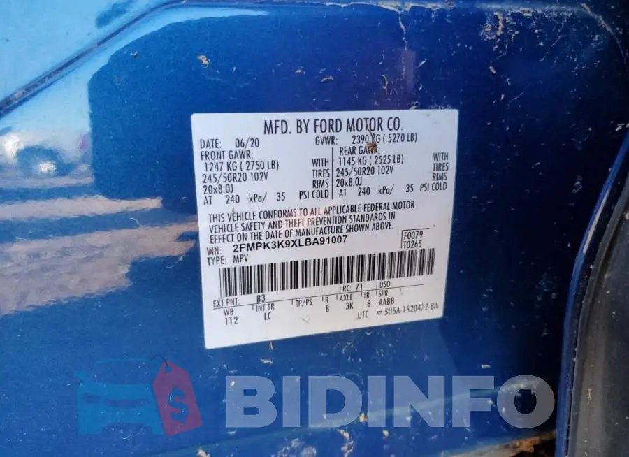2FMPK3K9XLBA91007 Photo# 10