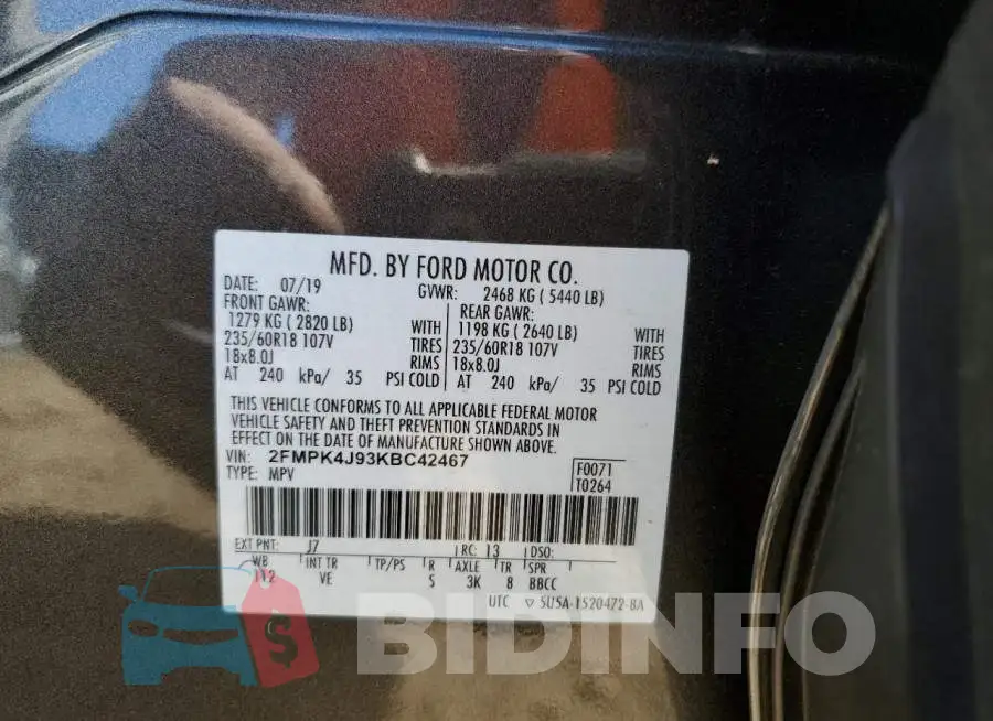 2FMPK4J93KBC42467 Photo# 10