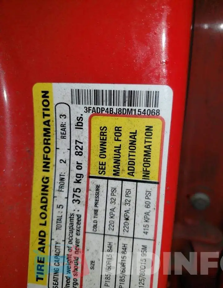 3FADP4BJ8DM154068 Photo# 13