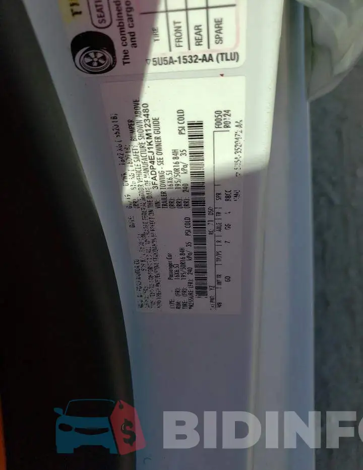 3FADP4EJ1KM123480 Photo# 10