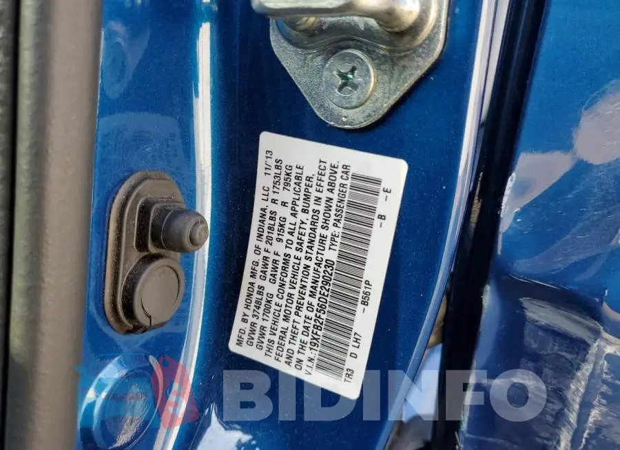 19XFB2F56DE290230 Photo# 10
