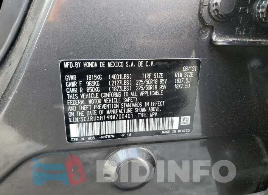 3CZRU5H14NM700401 Photo# 10
