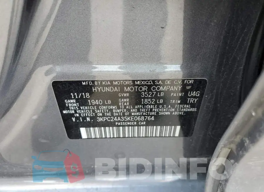 3KPC24A35KE068764 Photo# 10