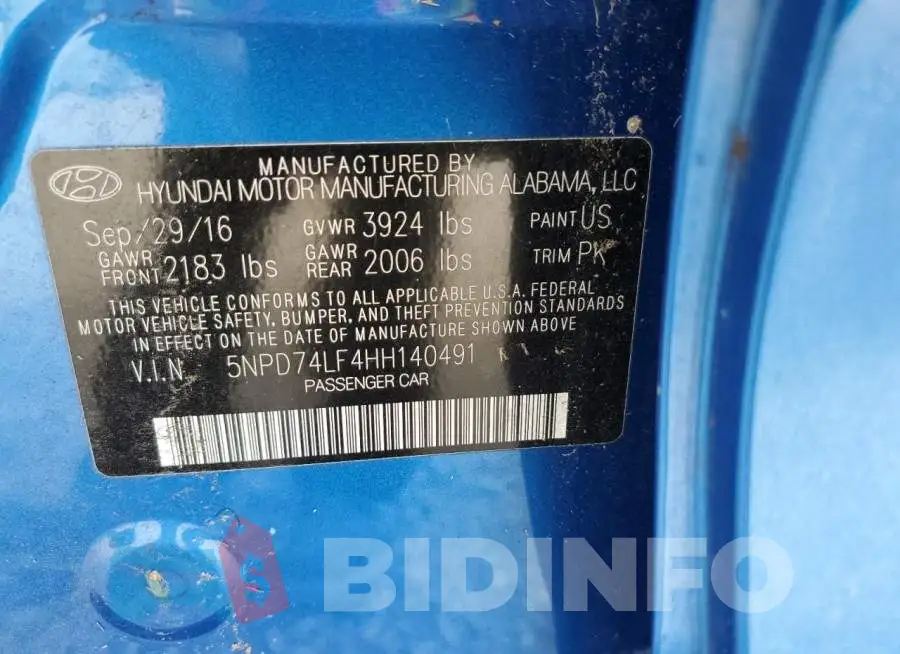 5NPD74LF4HH140491 Photo# 12