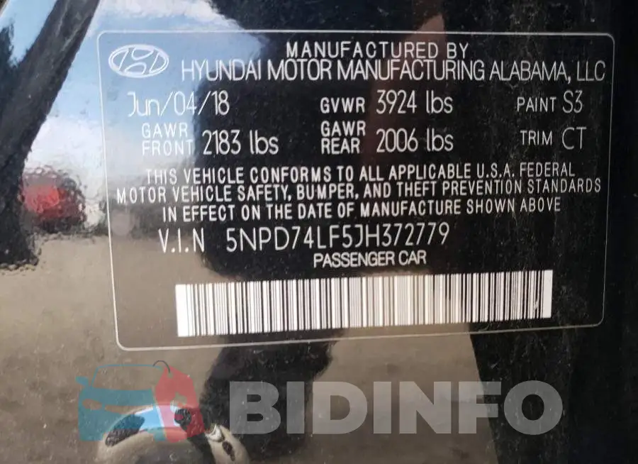5NPD74LF5JH372779 Photo# 10