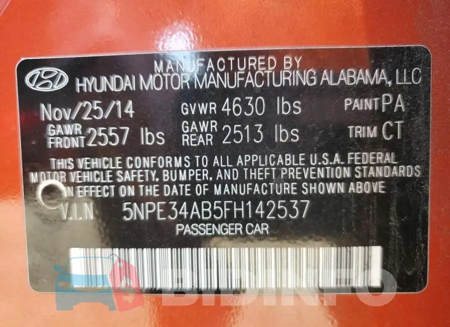 5NPE34AB5FH142537 Photo# 10