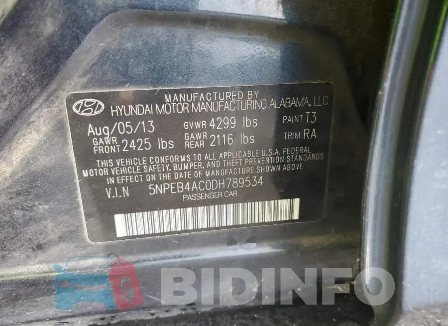 5NPEB4AC0DH789534 Photo# 12