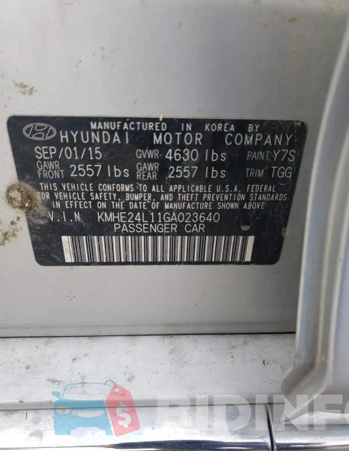 KMHE24L11GA023640 Photo# 12
