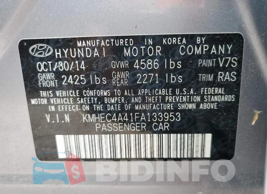 KMHEC4A41FA133953 Photo# 12