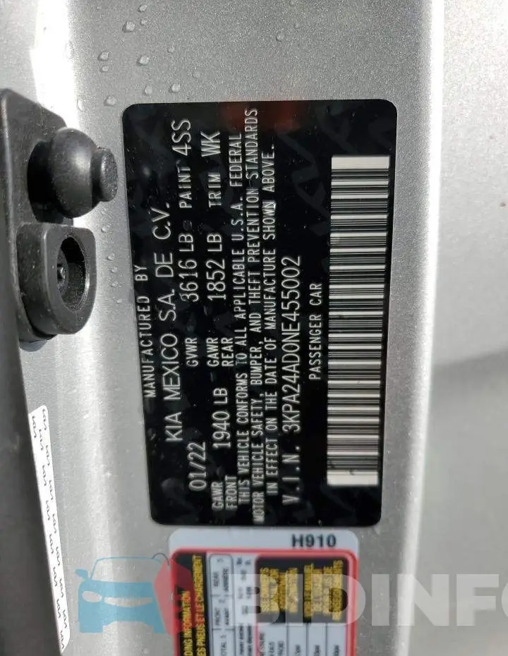 3KPA24AD0NE455002 Photo# 10
