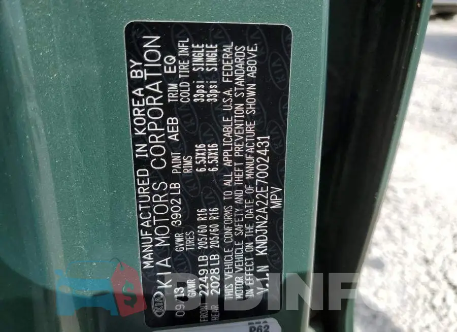 KNDJN2A22E7002431 Photo# 10
