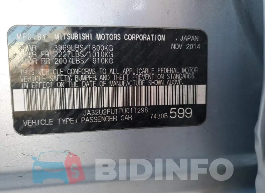 JA32U2FU1FU011298 Photo# 12