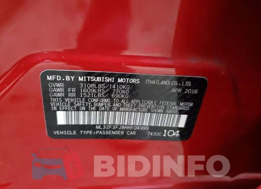 ML32F3FJ8HHF04999 Photo# 10