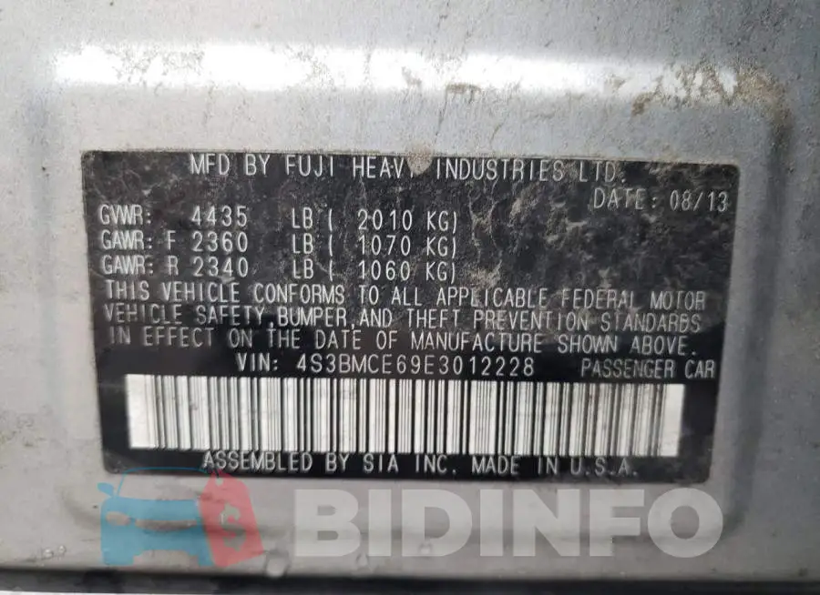 4S3BMCE69E3012228 Photo# 10