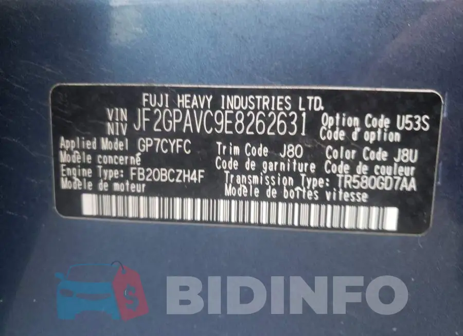 JF2GPAVC9E8262631 Photo# 10