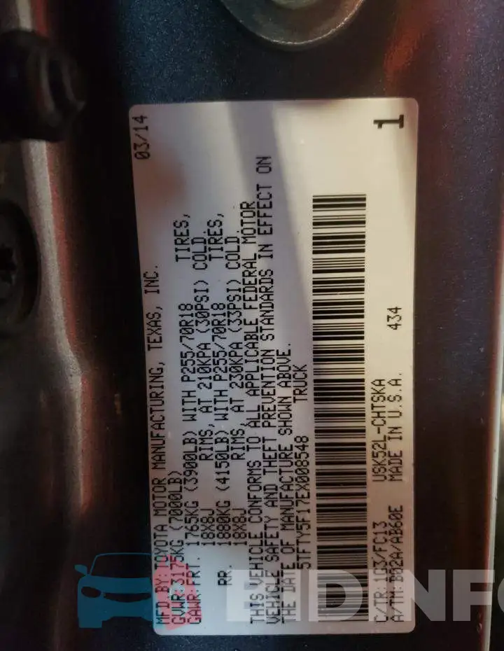5TFTY5F17EX008548 Photo# 10