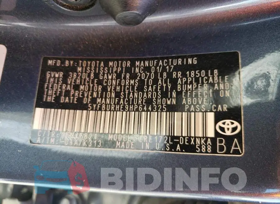 5YFBURHE9HP644325 Photo# 10