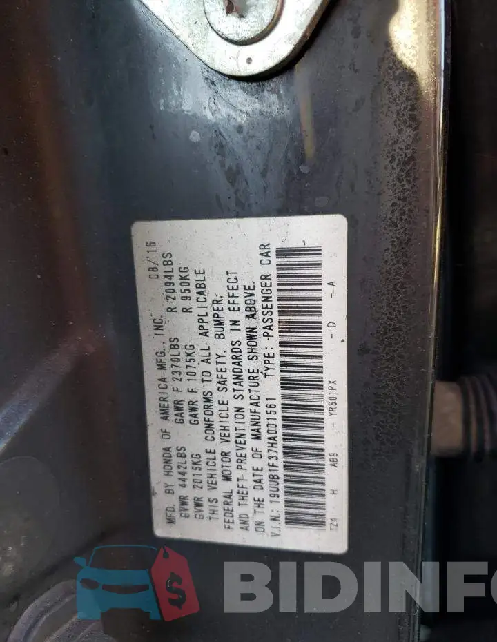 19UUB1F37HA001561 Photo# 12