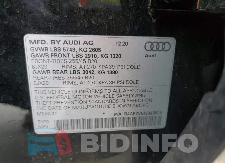 WA1B4AFY2M2048619 Photo# 13