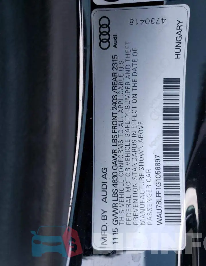 WAU78LFF1G1058897 Photo# 10