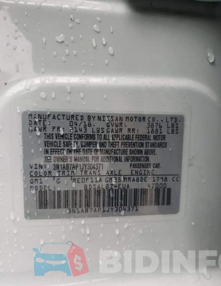 3N1AB7AP1JY304371 Photo# 12