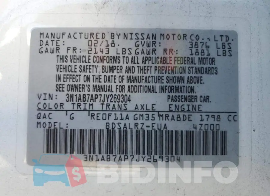 3N1AB7AP7JY269304 Photo# 10