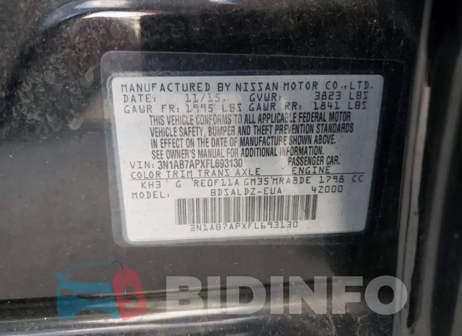 3N1AB7APXFL693130 Photo# 13