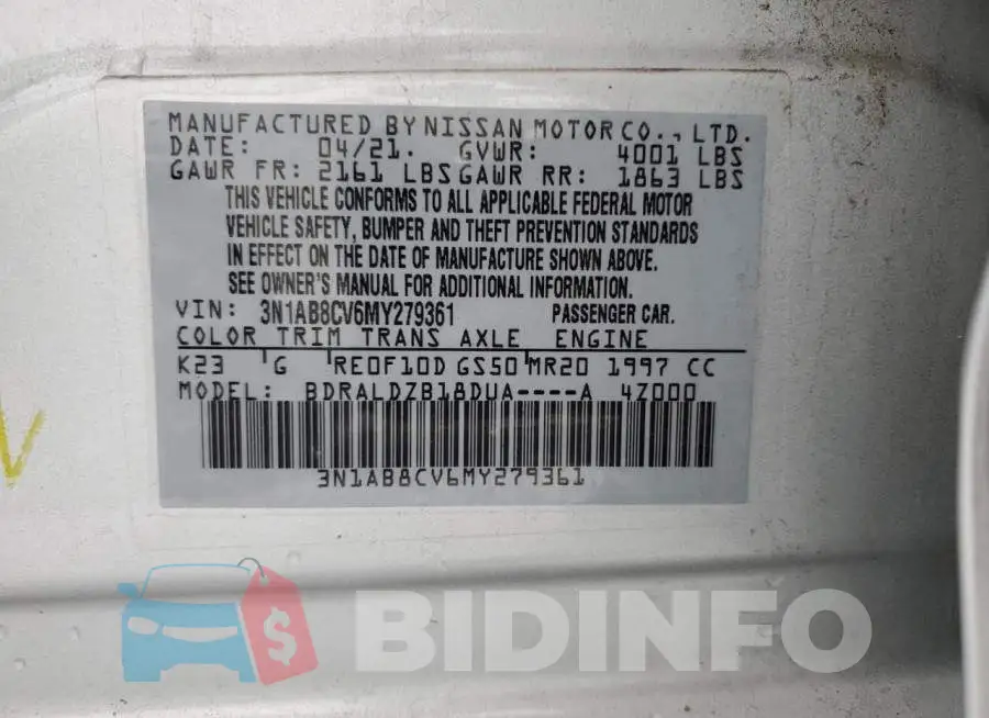 3N1AB8CV6MY279361 Photo# 12