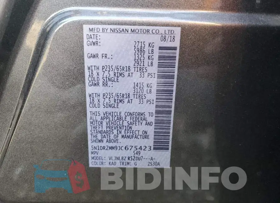 5N1DR2MM9JC675423 Photo# 10