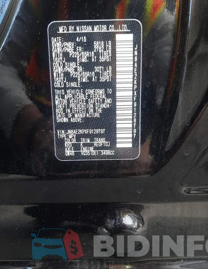 JN8AE2KPXF9128797 Photo# 13