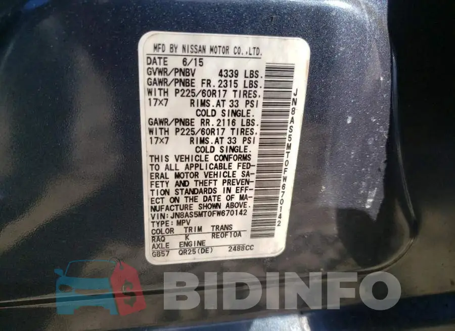 JN8AS5MT0FW670142 Photo# 10