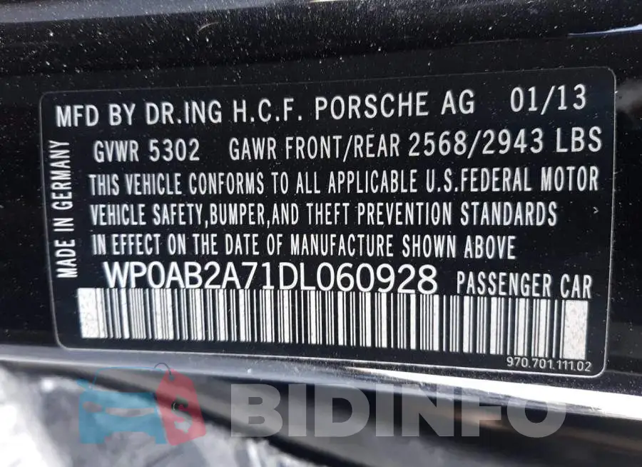 WP0AB2A71DL060928 Photo# 10