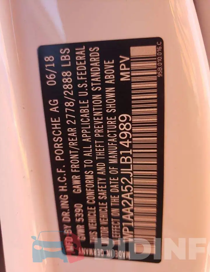 WP1AA2A52JLB14989 Photo# 13