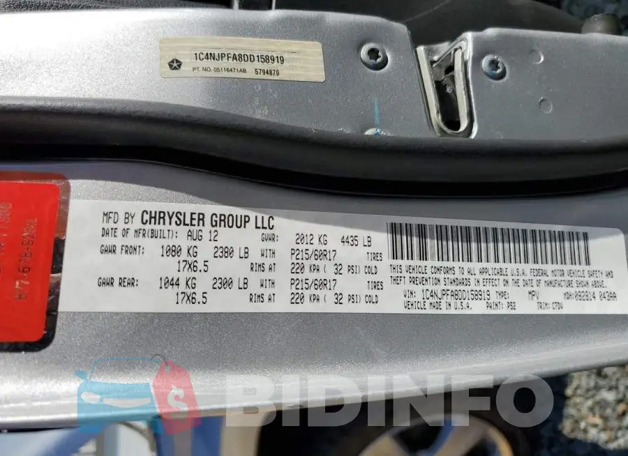1C4NJPFA8DD158919 Photo# 13