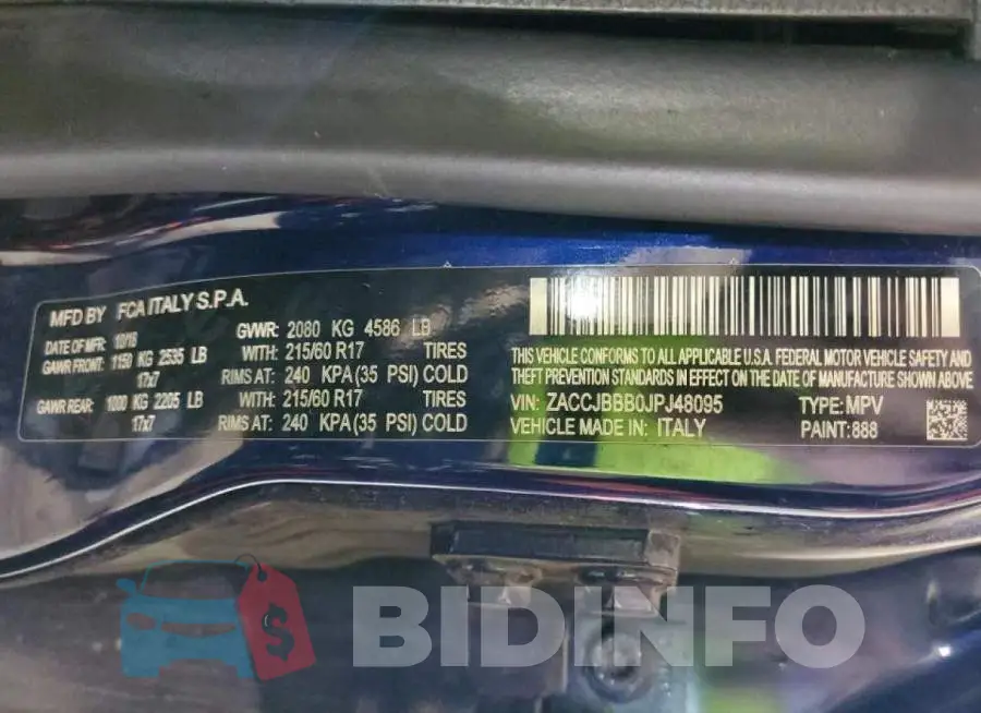 ZACCJBBB0JPJ48095 Photo# 10