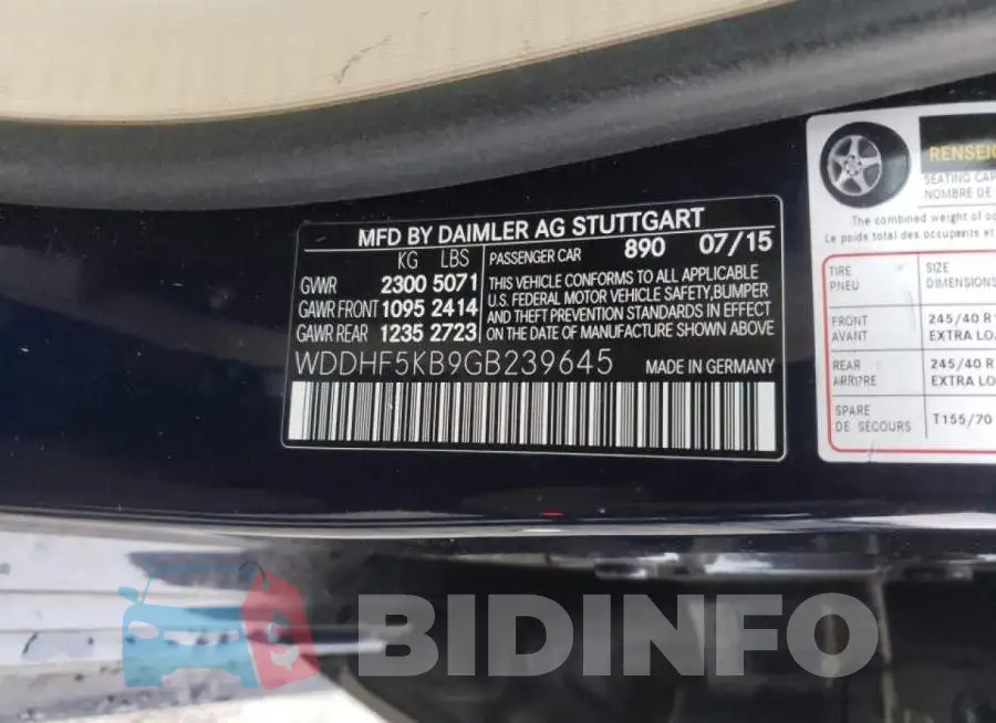 WDDHF5KB9GB239645 Photo# 10