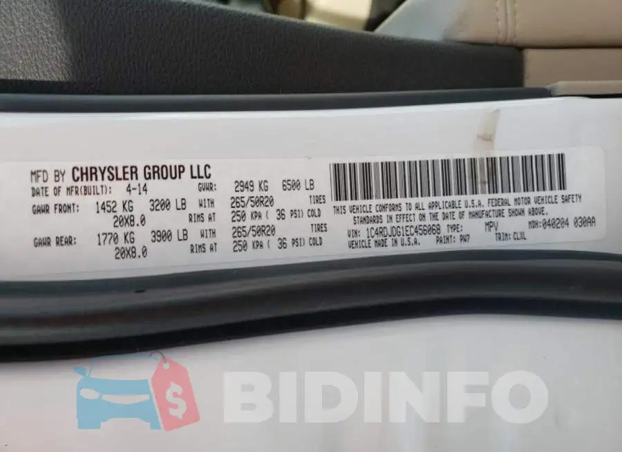 1C4RDJDG1EC456068 Photo# 10