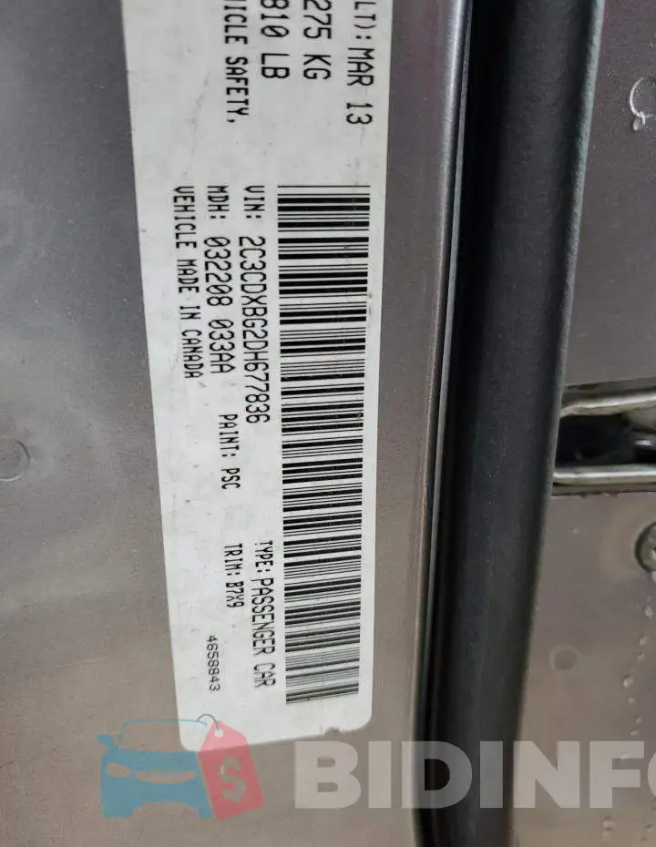 2C3CDXBG2DH677836 Photo# 12