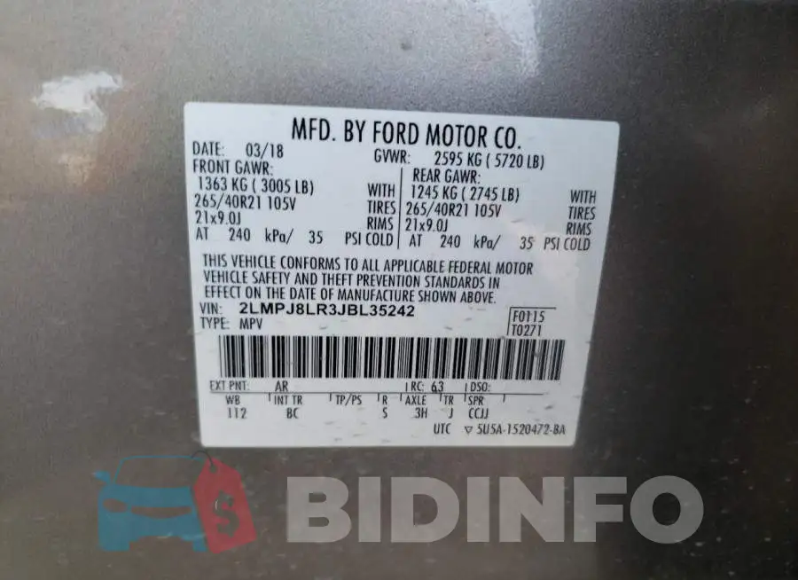 2LMPJ8LR3JBL35242 Photo# 10