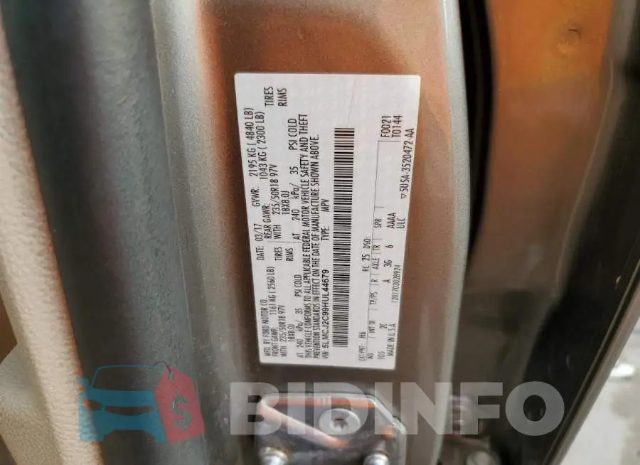 5LMCJ2C99HUL44679 Photo# 13