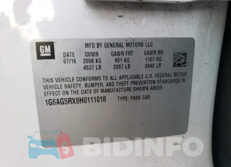1G6AG5RX8H0111018 Photo# 10