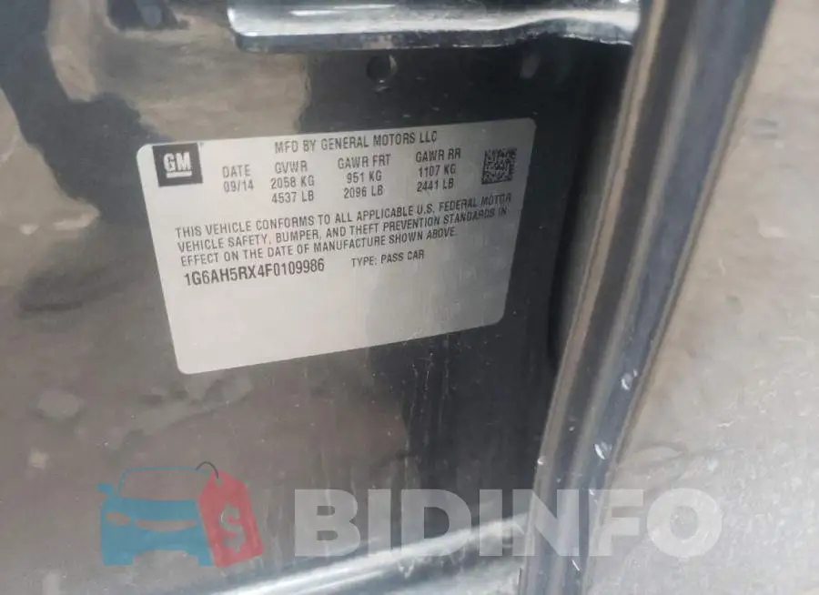 1G6AH5RX4F0109986 Photo# 12