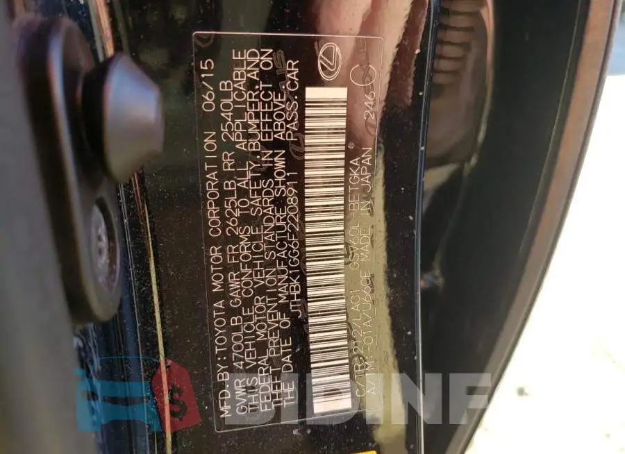 JTHBK1GG6F2208911 Photo# 12