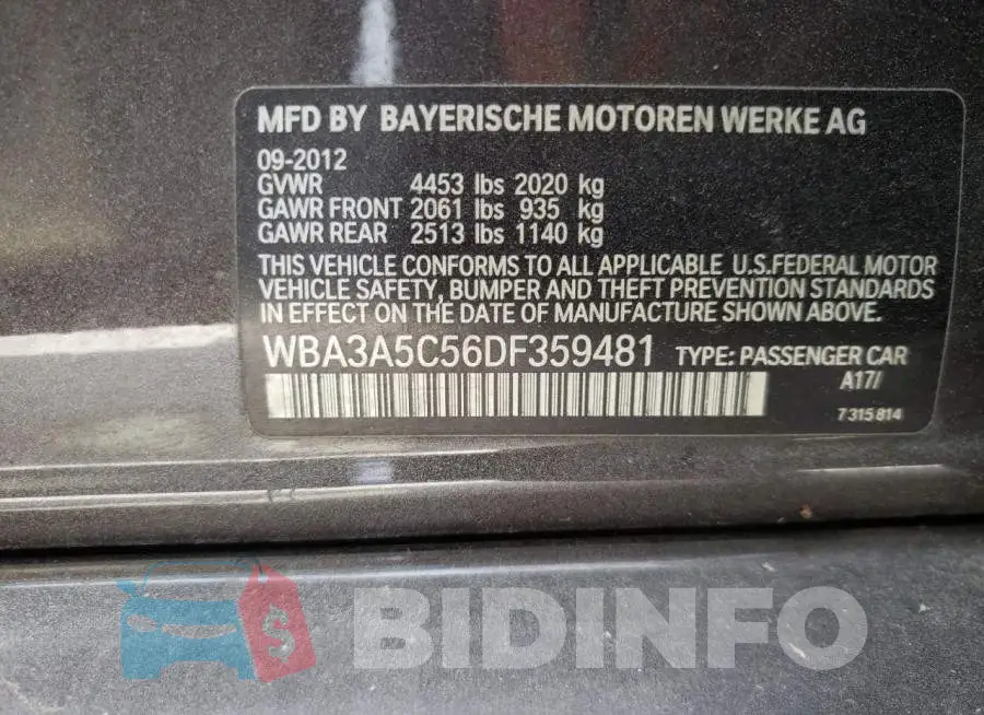 WBA3A5C56DF359481 Photo# 10