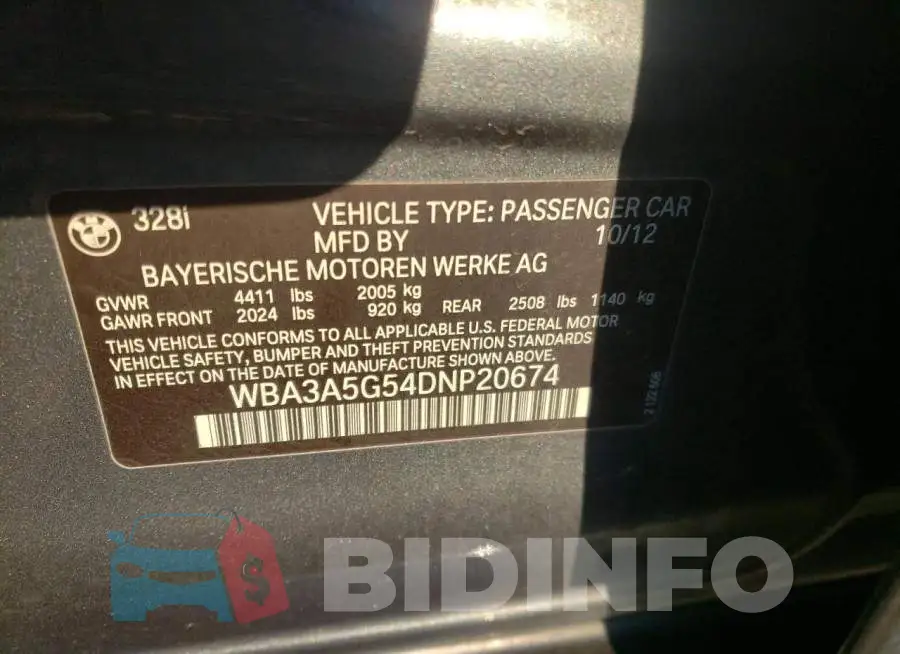 WBA3A5G54DNP20674 Photo# 10