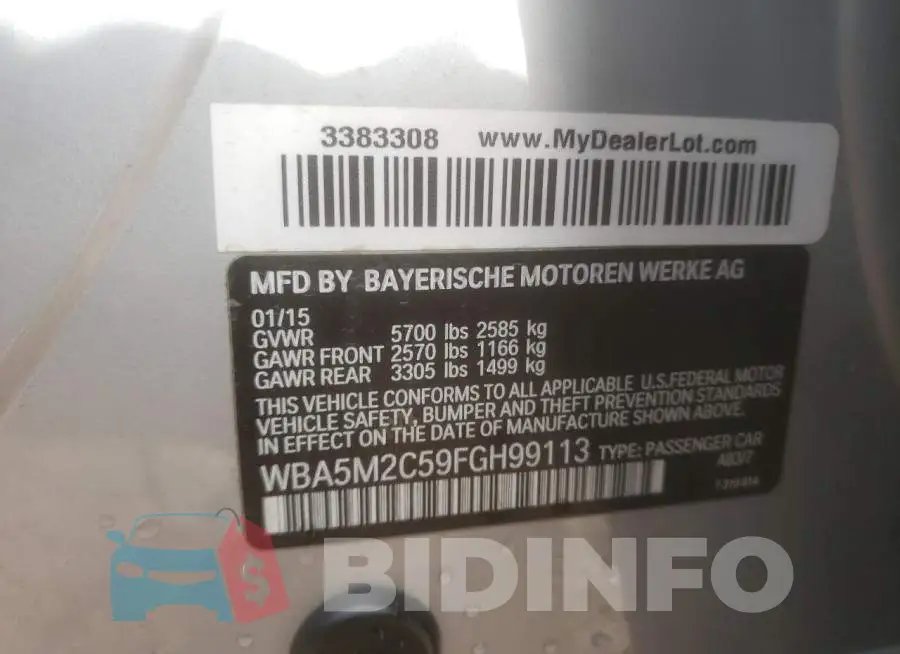 WBA5M2C59FGH99113 Photo# 10
